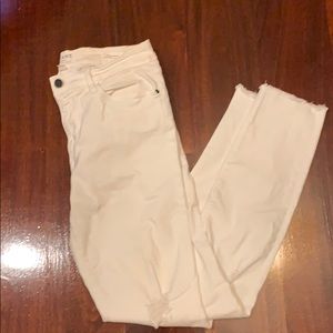 Frame size 30 distressed white jeans